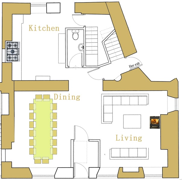 Ground floor at the Dale Manor